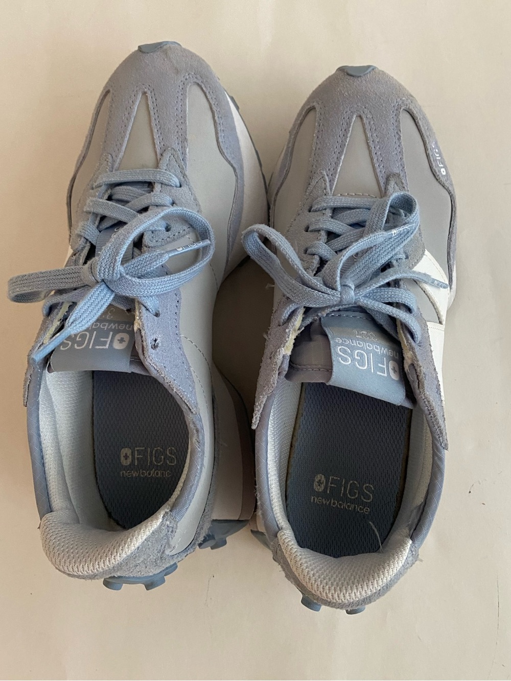 New Balance 327 Figs Blue & White Trail Sneakers - Picture 6 of 8
